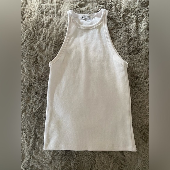 Zara ribbed white tank size Large - Picture 1 of 2